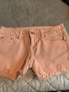 American Eagle Outfitters Peach-Pink Denim Cutoff Shorts